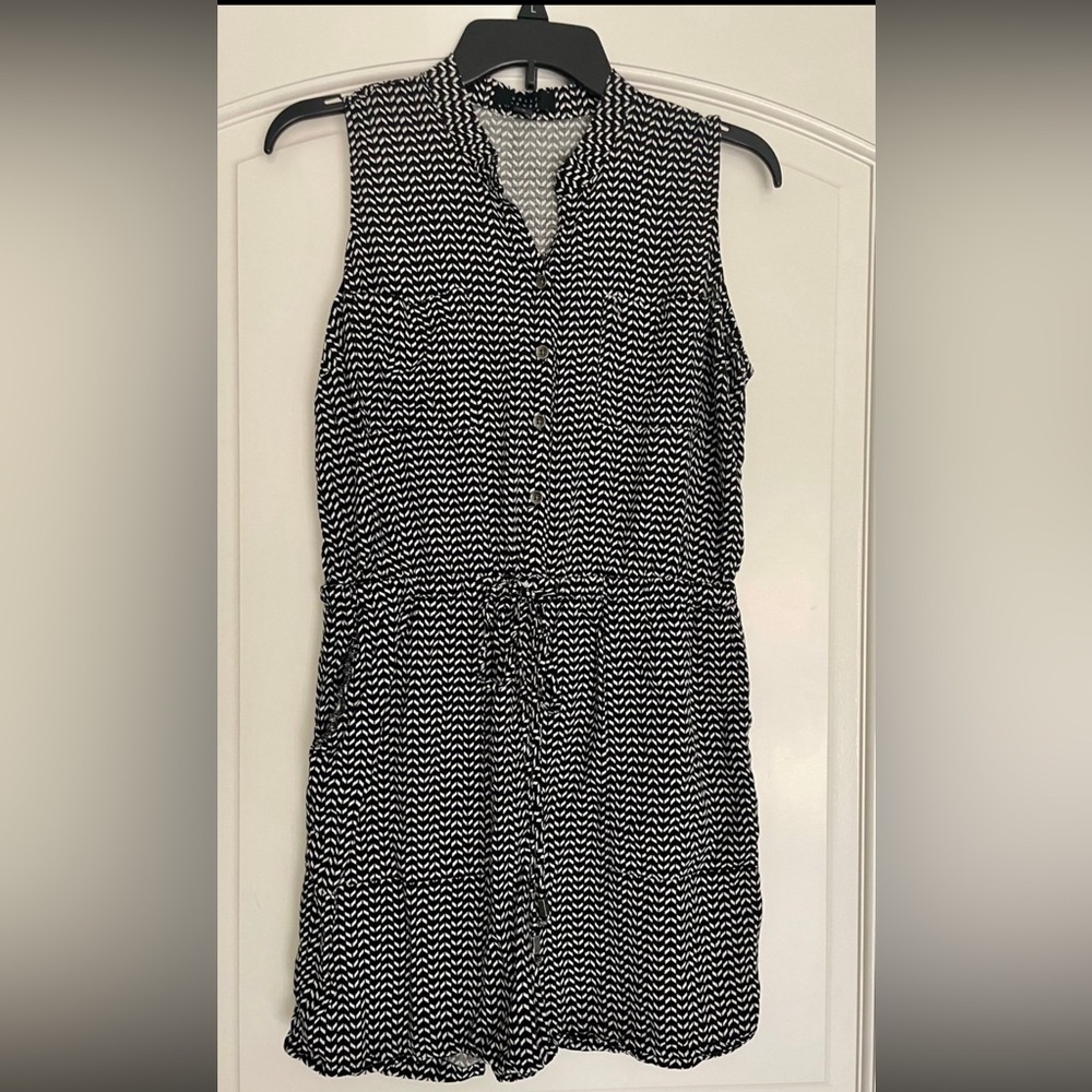 Kelly Renee Black and White Patterned Sleeveless Romper
